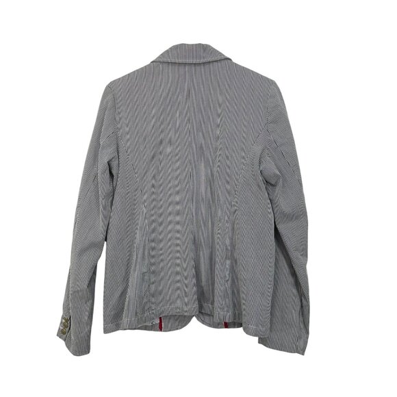 Tommy Hilfiger Womens Striped Blazer SZ L/G Cotton Blend Nautical Striped Print - Picture 2 of 16